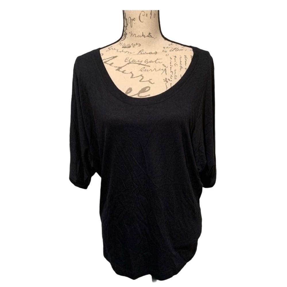 Vince Black Scooped Neck 3/4 Sleeve Top Size Small